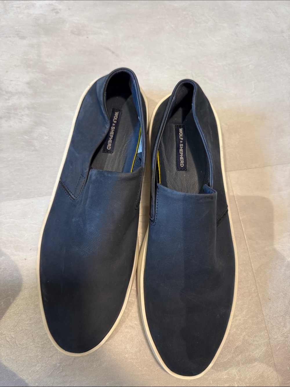 Wolf & Shepherd Cruise Slip-On Navy Leather Sneakers Men’s 10 EU 43